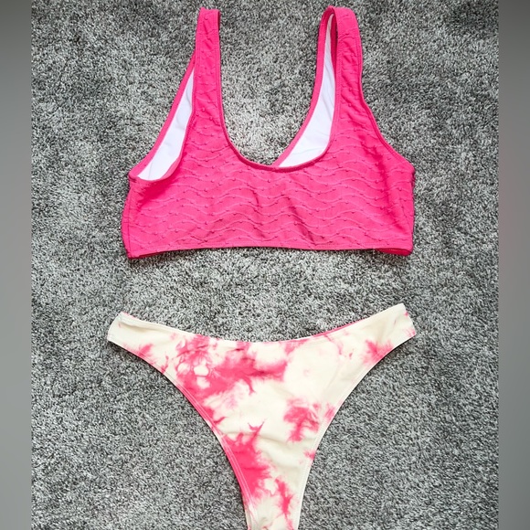 Pink Tie-Dye Swim Suit | Pink 2 piece Swim Suit Cheeky Bikini - Picture 5 of 5